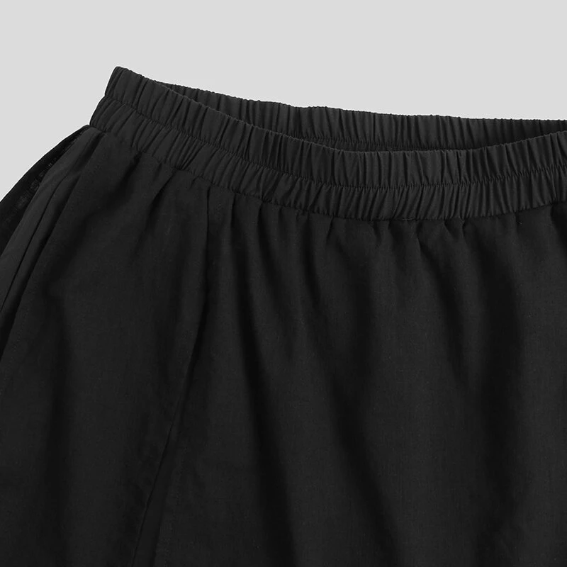 (image for) Men's Harem Pants Loose Soft Breathable Asymmetric Skirt Trousers Punk Dress Pants Hiking Travel