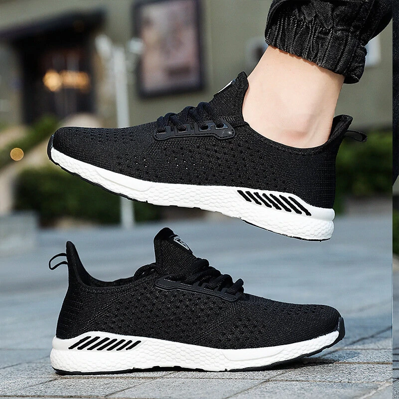 (image for) TENGOO Men Sneakers Ultralight Soft Breathable Bouncy Shock Absorption Running Sports Shoes